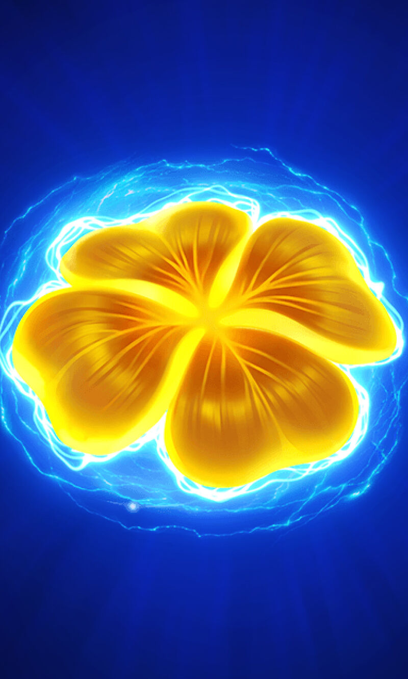 Screenshot del gioco Supercharged Clovers Hold and Win su Ninecasino che mostra una slot machine con simboli di trifogli e jackpot.